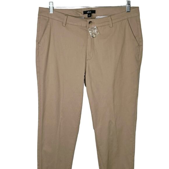 Ellos Womens Modern Stretch Chino Pants 14 Beige Tan Khaki New - Picture 7 of 9